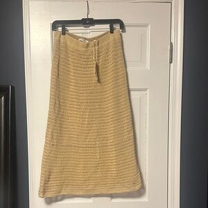 Vince Tan A-Line Crochet Skirt